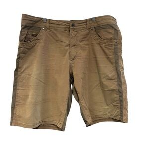 Kuhl Brown Radikl Stretch  Versatile Style Dark Khaki Shorts Size 38
